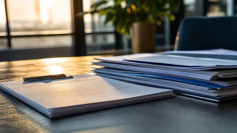 Insurance policy papers and a clipboard on a table, North Dakota Workers' Compensation